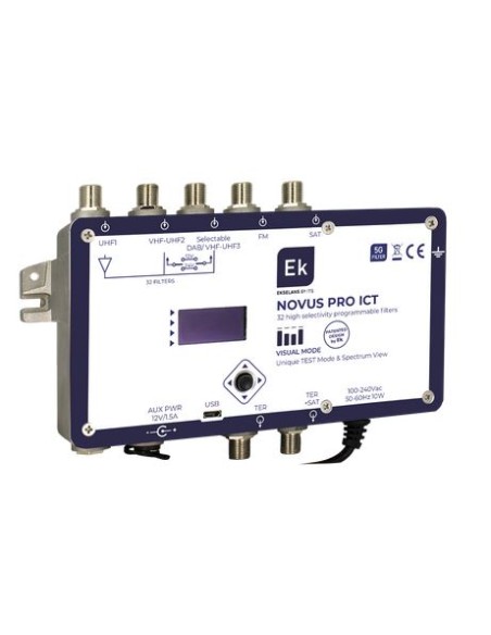 NOVUS PRO ICT   CENTRAL PROGRAMABLE 32 FILTROS UHF - DAB - FM - SAT  G>60/120 dB